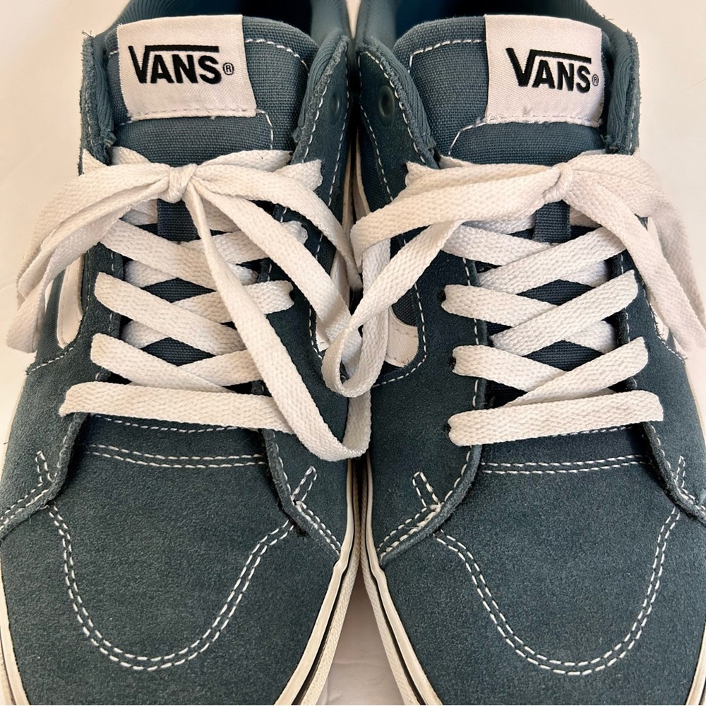 Vans Men’s Teal Suede Low Top Trainers Sneaker Size 8 - Picture 7 of 9